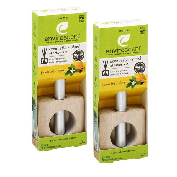 Enviroscent 4-Piece Home Scent Stix Lemon Leaf and Thyme Air Freshener Refill (2-Pack)