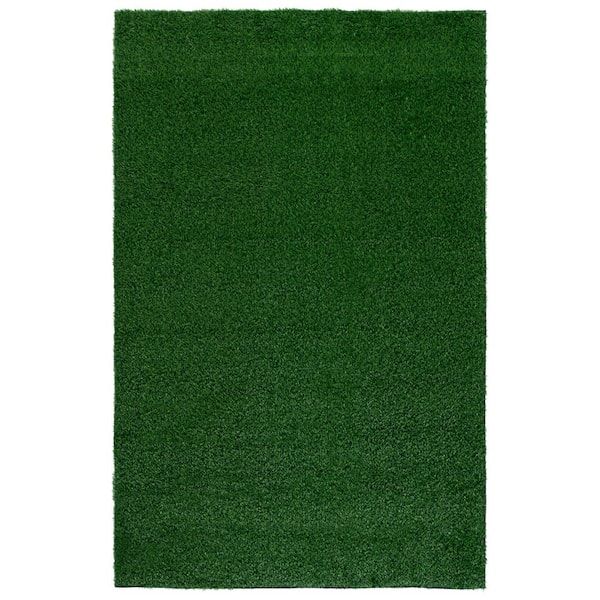 Turf Area Rug 5 x 8 Green/Light Green Solid Area Rug