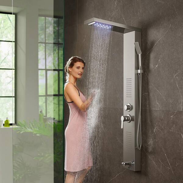 VEVOR buy 5 in1 Shower Panel Tower System Brushed Silver Stainless Steel