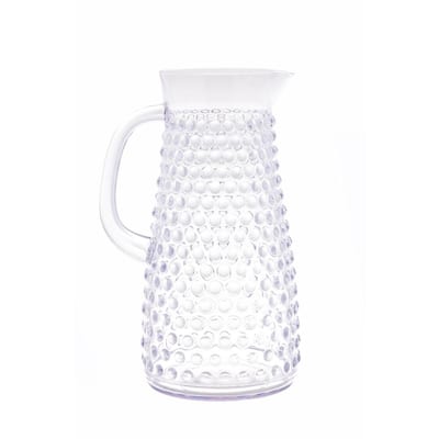 Home Basics 60.8 fl. oz. Clear Glass Plastic Pitcher with No-Mess