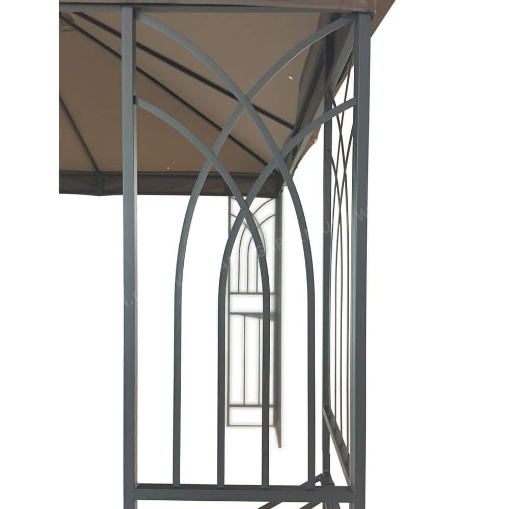 Harmony II 11' x 11' Beige Steel Patio Gazebo with Mosquito Net