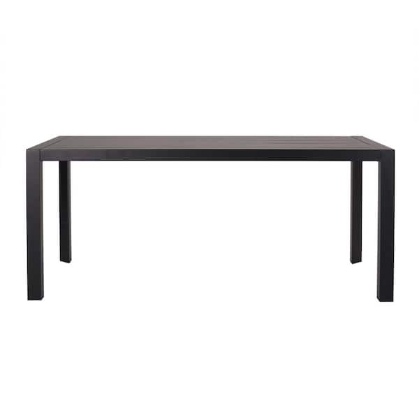 Black aluminum outdoor dining table
