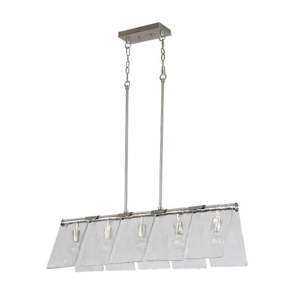 Serenity 60-Watt 5 Lights Pewter Island Pendant Light with No Shade, No Bulbs Included