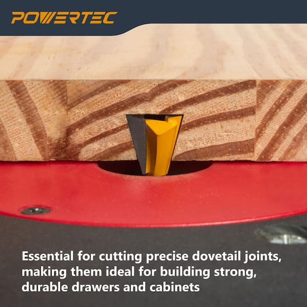 Tungsten Carbide 14° Dovetail Router Bit, 1/2 in. Cutting Diameter, 1/2 in. Shank, 1/2 in. Depth (2-Pack)