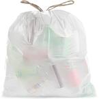 18 Gal. 2.0 Mil White Drawstring Trash Bags 25 in. x 28 in. Pack of 50 for Home Outdoor and Commercial
