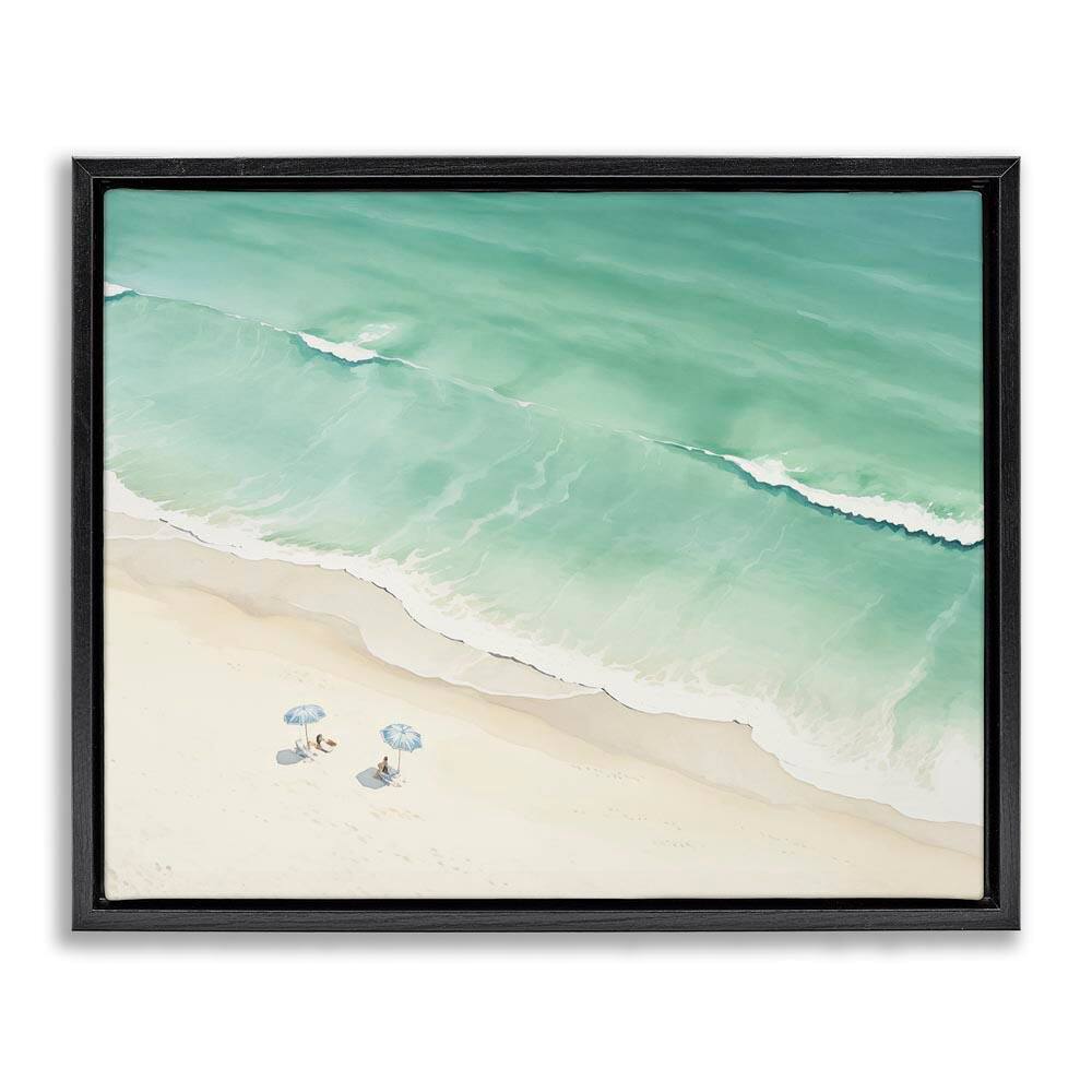 Summer Shore Beachgoers by Arlington Prints Black Floater Frame Coastal Graphic Art Print 17 in. x 21 in. price history on PriceWatchPro