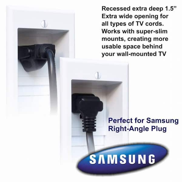 Echogear TV Cord Hider for Wall Mounted TV - White Cable Management Kit Hides TV Wires Behind The Wall- Includes 2 Pass Throughs, Locking Brackets