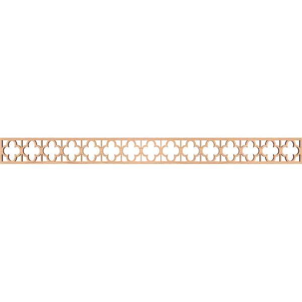 Ekena Millwork Woodall Fretwork 0.375 in. D x 46.375 in. W x 4 in. L Hickory Wood Panel Moulding
