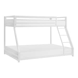 Alouette White Finish Twin/Full Metal Bunk Bed