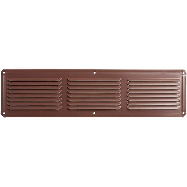 Master Flow 16 in. x 4 in. Aluminum Under Eave Soffit Vent in Brown