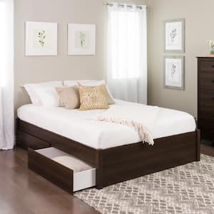 Select Espresso Queen 4-Post Platform Bed with 4-Drawers