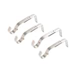 Decorative Drapery Brushed Nickel Steel Single 6 in. Projection Curtain Rod Bracket (Set of 4)