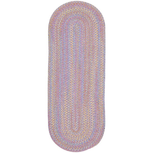 Play Date Violet Multi 2 ft. x 8 ft. Indoor/Outdoor Braided Runner Rug