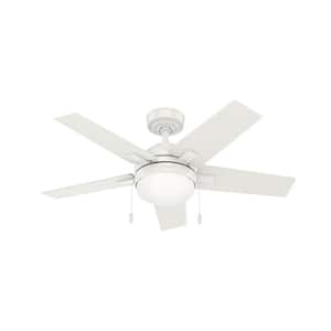 Bartlett 44 in. LED Indoor Fresh White Ceiling Fan with Light Kit