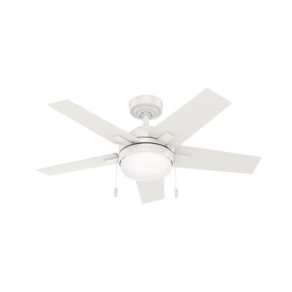 Hunter Bartlett 44 in. LED Indoor Fresh White Ceiling Fan with Light Kit