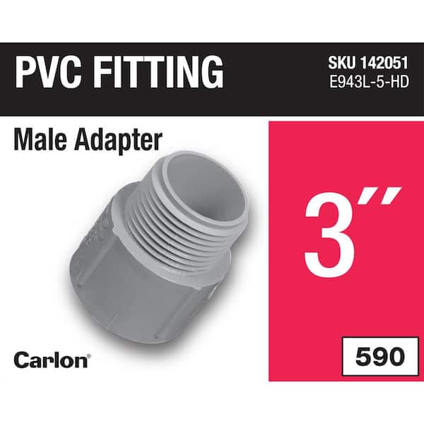 3 in. Electrical PVC Male Adapter (E943L-5-HD)