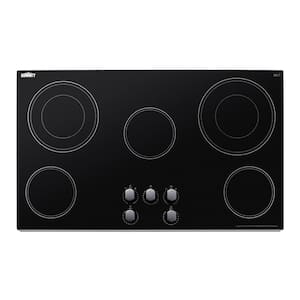 36 in. Radiant Electric Cooktop in Black with 5 Elements including Dual Zone Elements and Power Burner