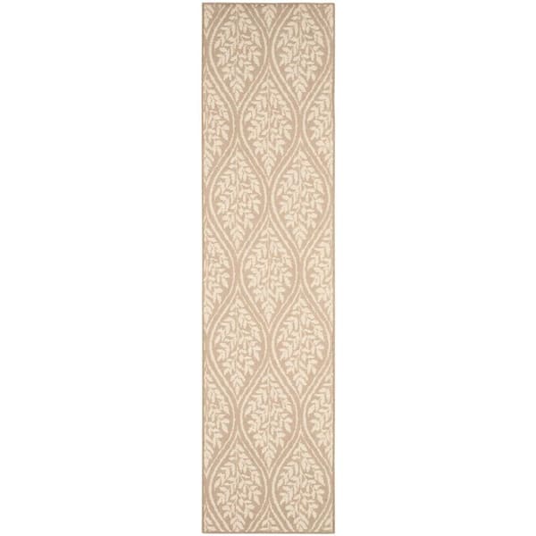 SAFAVIEH Palm Beach Sand/Natural 2 ft. x 8 ft. Floral Runner Rug