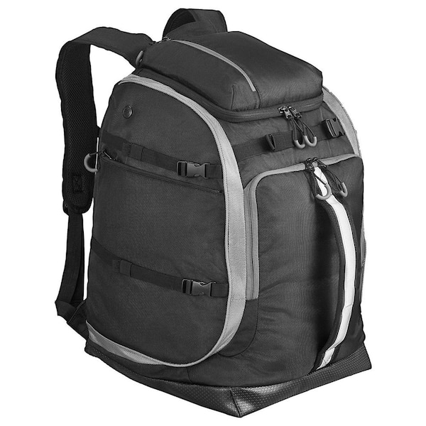 65L Ski Boot Bag Snowboard Boots Travel 19.7 in. Black Backpack for Men Women, with Waterproof Oxford Exterior & Bottom