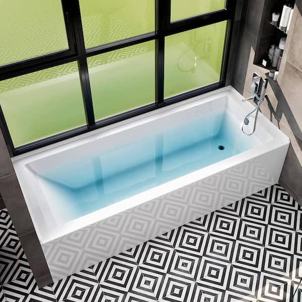 Nova 60 in. Right Drain Rectangular Alcove Bathtub in White