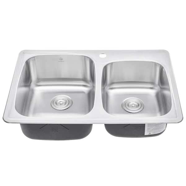 Topmount Drop-In 18G Stainless Steel 33-1/8 in. 1 Hole 60/40