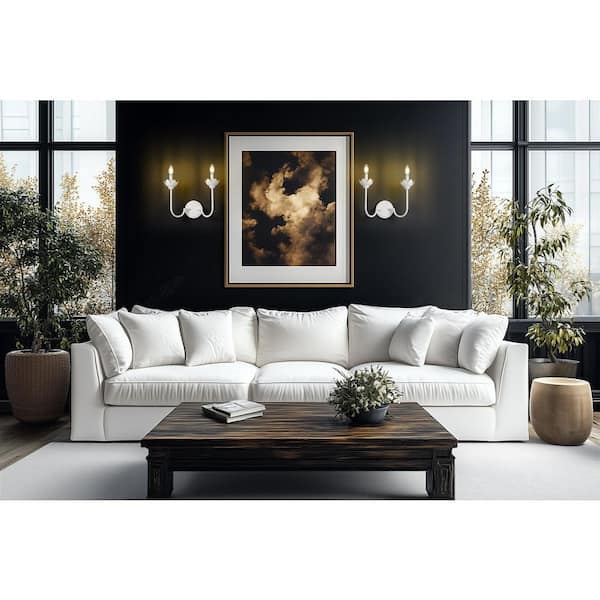 Allistair 2 Light Textured White Wall Sconce with Clear Ribbed Glass Shade