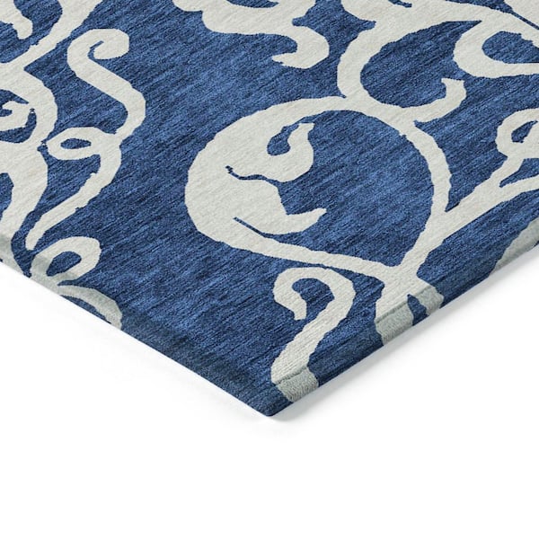 Chantille Machine Washable Indoor/Outdoor Abstract ACN973 Navy 2 ft. 3 in. x 7 ft. 6 in. Area Rug