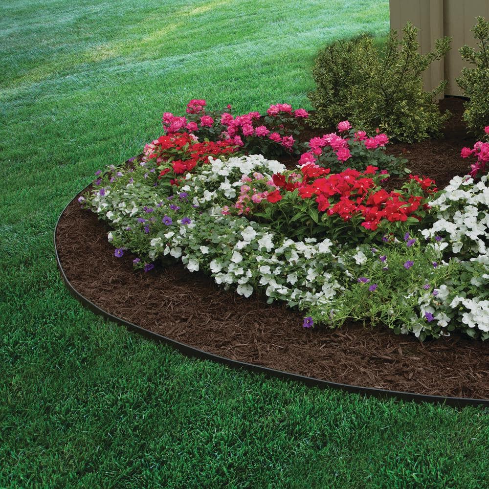 Heavy Duty Black Plastic No-Dig Landscape Edging Kit, 50 ft