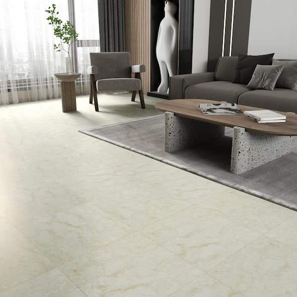 Jeedeson 24 Tiles White Marble 4 MIL x 18