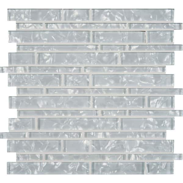 MSI Crystal Glacier Interlocking 12 in. x 13.25 in. Textured Glass Brick Look Wall Tile (1 sq. ft./Each)