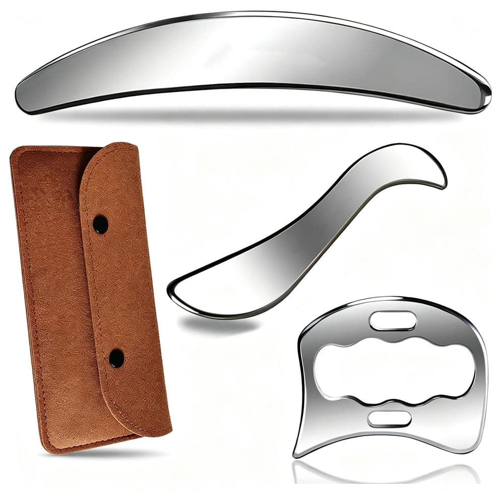 Stainless Steel Muscle Scraper Set, Gua Sha Scraping Massage Tools for Physical Therapy and Soft Tissue Mobilization