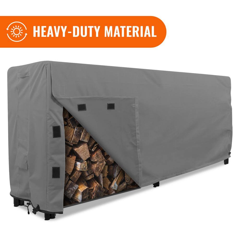 Log Rack Cover - Gray with Green Stripe - 300D Polyester - Heavy sale Duty 6-Foot