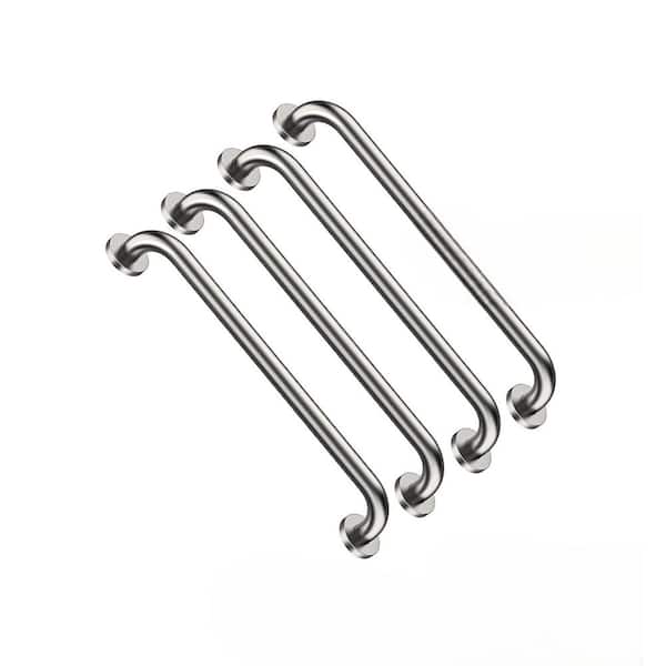4 Pack 24 Inch x 1.25 Inch Concealed Screw Shower Grab Bars Brushed Nickel Stainless Steel Safety Hand Rail Support