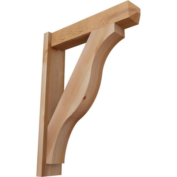 Ekena Millwork 6 in. x 32 in. x 24 in. Western Red Cedar Fuston Craftsman Smooth Outlooker