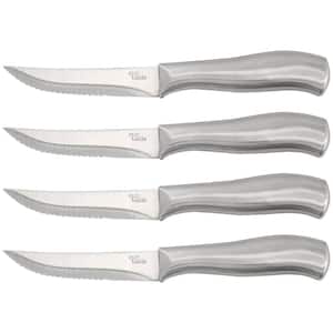 4-Piece 4.5 in. Stainless Steel Partial Tang Steak Knife Set with Stainless Steel Handles