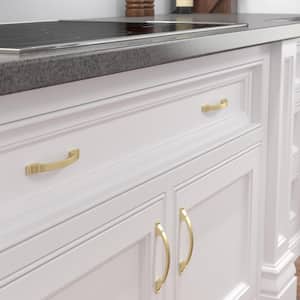 Teramo Collection 5-1/16 in. (128 mm) Center-to-Center Satin Brass Traditional Cabinet Arch Pull