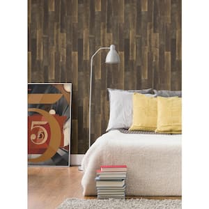 Antique Floorboards Brown Wood Paper Strippable Roll Wallpaper (Covers 56.4 sq. ft.)