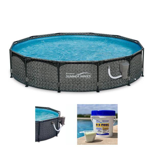 Summer Waves 12 ft. x 33 in. Outdoor Round Frame Above Ground Swimming Pool Set
