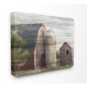 16 in. x 20 in. "Streaky Rustic Barn Painting in Subdued Tones " by Kimberly Allen Canvas Wall Art
