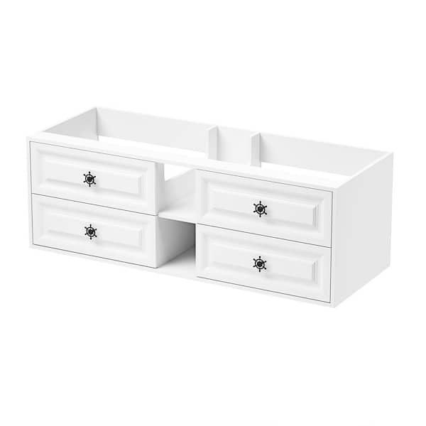 Andrea 60 in. W x 23 in. D x 21 in. H Bath Vanity Cabinet without Top in White