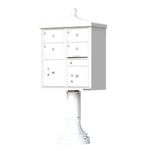 1570 4-Large Mailboxes 2-Parcel Lockers 1-Outgoing Vital Cluster Box Unit with Vogue Traditional Accessories