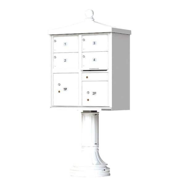 Florence 1570 4-Large Mailboxes 2-Parcel Lockers 1-Outgoing Vital Cluster Box Unit with Vogue Traditional Accessories