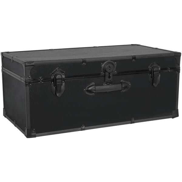 Seward Classic 32 in. x 13.25 in. x 17.75 in. Trunk with Lock, Black ...