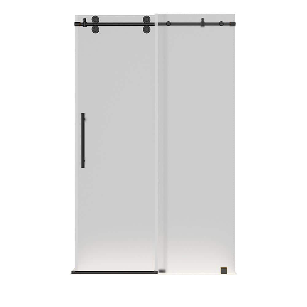 Langham 60" x 77.5" Frameless Frosted Glass Sliding Shower Door