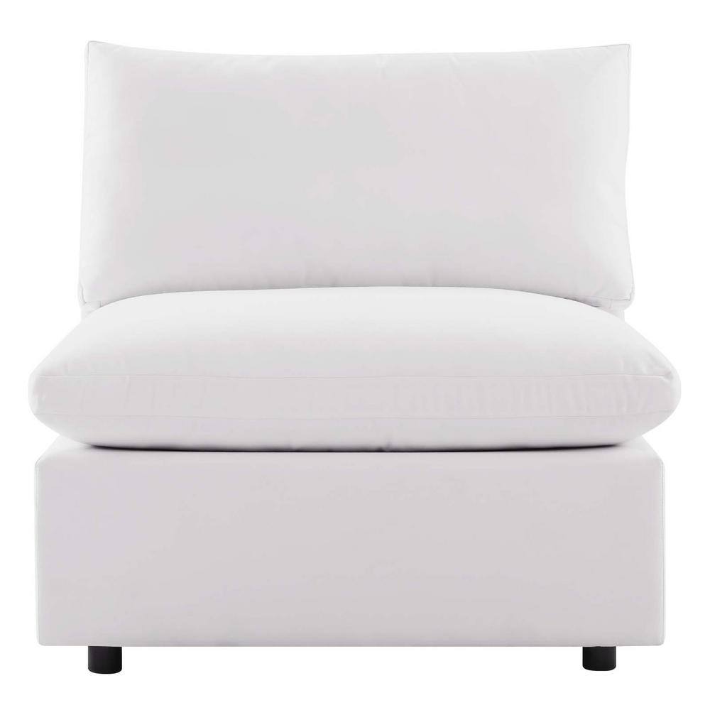 Commix 36" Plush Outdoor Patio Armless Chair in White