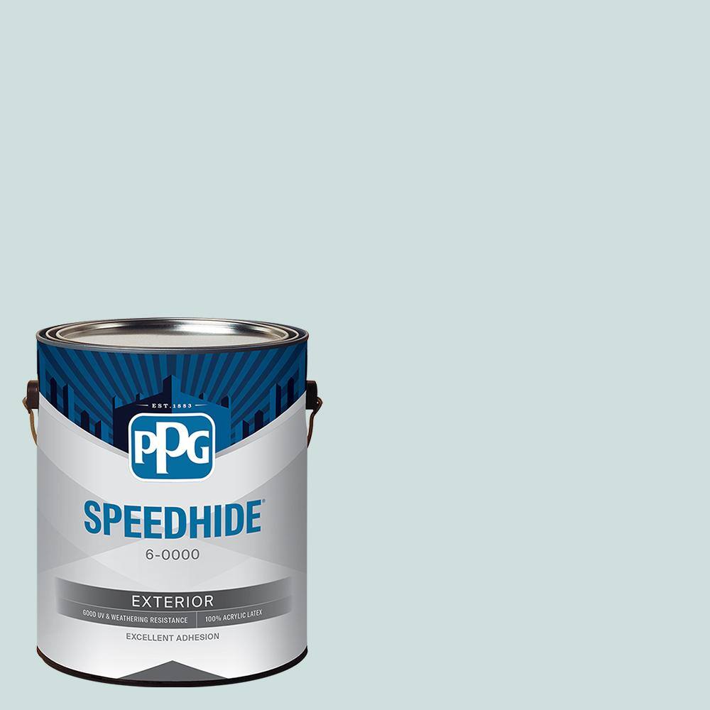 SPEEDHIDE 1 gal. PPG10351 Watery Blue Satin Exterior Paint PPG10351SX