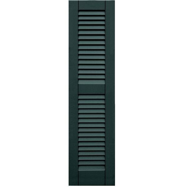 Winworks Wood Composite 12 in. x 48 in. Louvered Shutters Pair #638 Evergreen