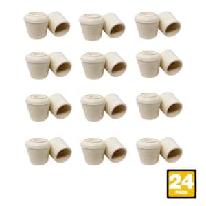 1-1/4 in. Off-White Rubber Leg Caps for Table, Chair, and Furniture Leg Floor Protection (24-Pack)