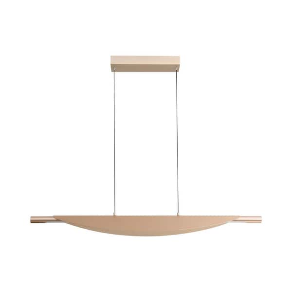 Luma 25-Watt 1 Light French Gold Integrated LED Linear Pendant Light with French Gold Shade