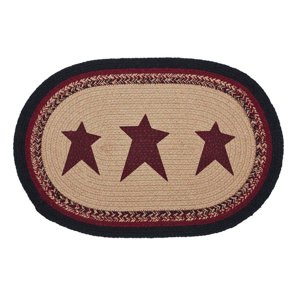 Connell 19 in. x 13 in. Tan Cotton Oval Placemat with Stencil Stars price history on PriceWatchPro